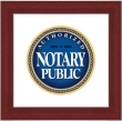 Authorized+Notary+Public+Sign+with+Brown+Wooden+Frame+